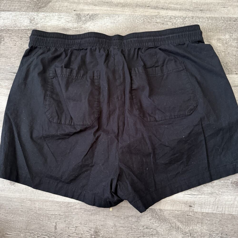 Torrid Poplin Yacht Shorts Womens 2 Black High Rise Pull-On Drawstring Elastic - Picture 3 of 5